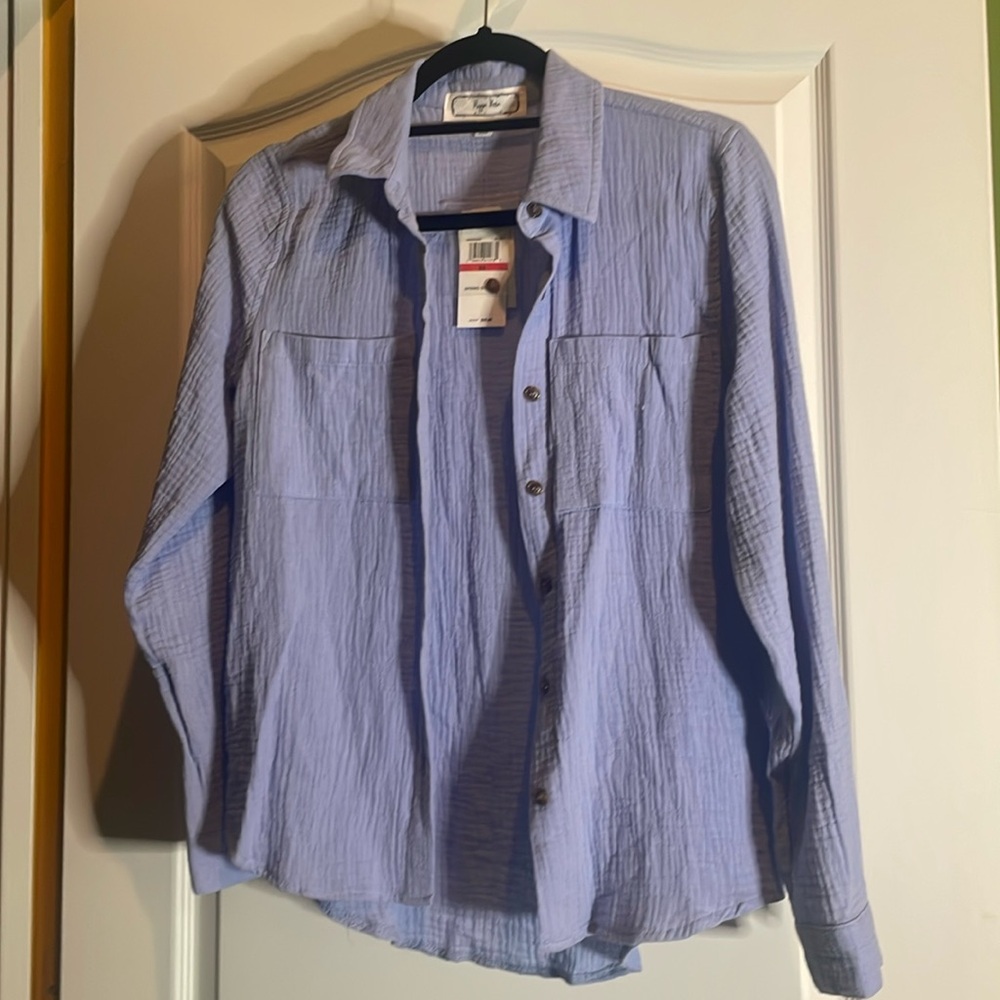NWT periwinkle button down 💯 cotton size XS P2P 17 💙🩵